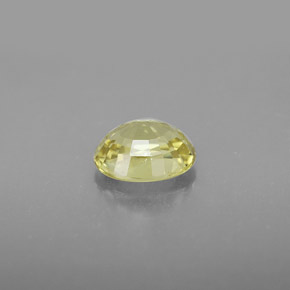 1.27カラットの天然緑がかったゴールドクリソベリル（7.2×5.6 mm・オーバルカット）
