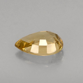 0.87カラットの天然ゴールデンクリソベリル（7.3×5.1 mm・洋梨の形）