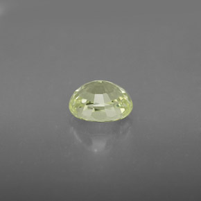 1.10カラットの天然緑がかった黄色クリソベリル（6.4×5.2 mm・オーバルカット）