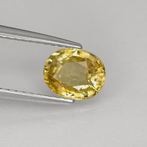 1.22カラットの天然ゴールデンクリソベリル（7×5.6 mm・オーバルカット）