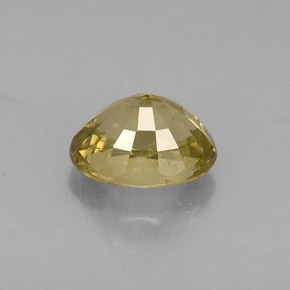 0.81カラットの天然緑がかったゴールドクリソベリル（6.1×4.7 mm・オーバルカット）