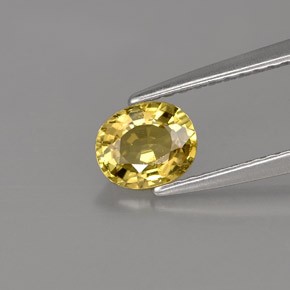 0.71カラットの天然ゴールデンクリソベリル（5.9×4.8 mm・オーバルカット）