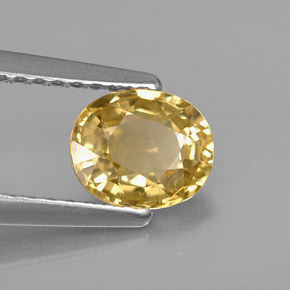 0.98カラットの天然ゴールデンクリソベリル（6.5×5.4 mm・オーバルカット）