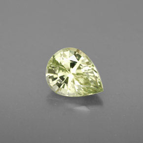 1.50カラットの天然ゴールデングリーンクリソベリル（8.1×6.4 mm・洋梨の形）