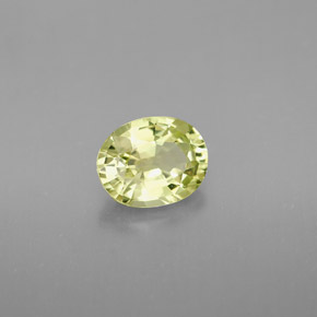 1.38カラットの天然ゴールデングリーンクリソベリル（7.5×6 mm・オーバルカット）