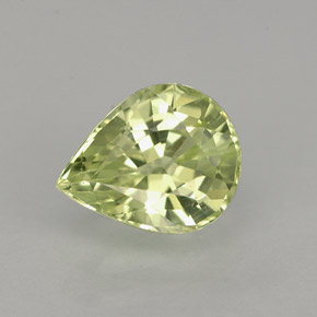 1.27カラットの天然ゴールデングリーンクリソベリル（7.5×6 mm・洋梨の形）