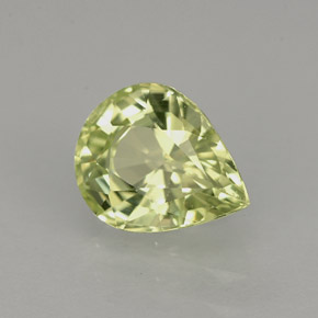 1.27カラットの天然ゴールデングリーンクリソベリル（7.5×6 mm・洋梨の形）