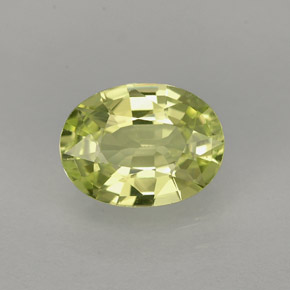 1.26カラットの天然ゴールデングリーンクリソベリル（7.7×5.8 mm・オーバルカット）