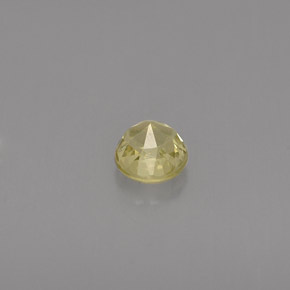0.46カラットの天然緑がかった黄色クリソベリル（4.26 mm・ラウンドカット）