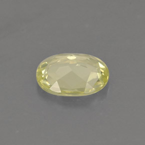 0.62カラットの天然グリーンイエロークリソベリル（6.1×5.1 mm・オーバルカット）