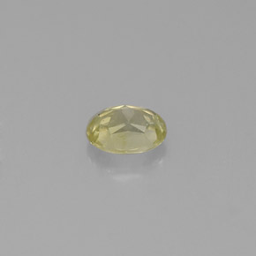 0.53カラットの天然ライトライムクリソベリル（5.3×4.2 mm・オーバルカット）