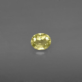 0.44カラットの天然グリーンイエロークリソベリル（5.1×4.3 mm・オーバルカット）
