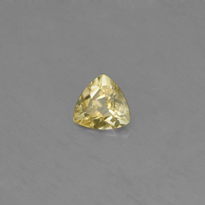 0.40カラットの天然緑がかったゴールドクリソベリル（4.8×4.7 mm・トリリアント）