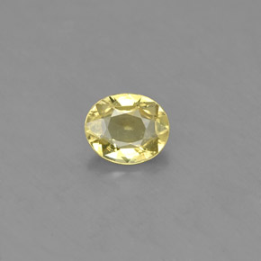 0.56カラットの天然ゴールデングリーンクリソベリル（5.5×4.6 mm・オーバルカット）