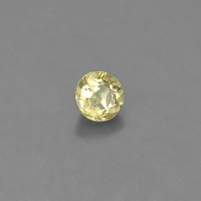 0.53カラットの天然ゴールデングリーンクリソベリル（4.23 mm・ラウンドカット）