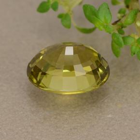1.89カラットの天然ゴールデングリーンクリソベリル（8.1×6.3 mm・オーバルカット）