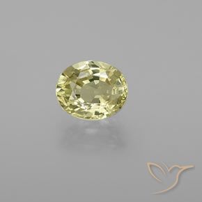 1.12ct 天然 ライトイエロー クリソベリル, 楕円形, VVS-VS