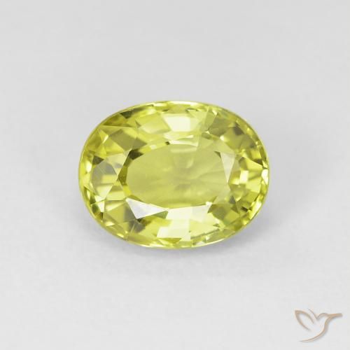1.07ct 天然 ミディアムイエロー クリソベリル, 楕円形, VVS