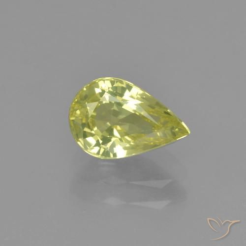 1.20ct 天然 ライトグリーンがかったイエロー クリソベリル, 洋梨の形, VVS