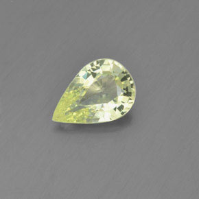 1.40カラットの天然ミディアム薄いイエロークリソベリル（8.9×6.2 mm・洋梨の形）