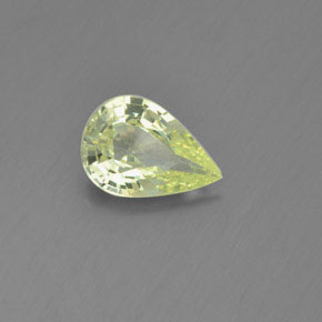 1.40カラットの天然ミディアム薄いイエロークリソベリル（8.9×6.2 mm・洋梨の形）