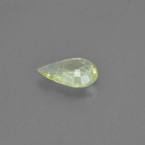 1.40カラットの天然ミディアム薄いイエロークリソベリル（8.9×6.2 mm・洋梨の形）