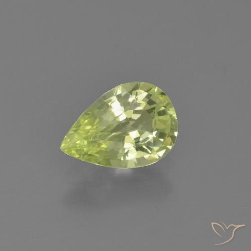 1.31ct 天然 薄いレモンイエロー クリソベリル, 洋梨の形, VVS-VS
