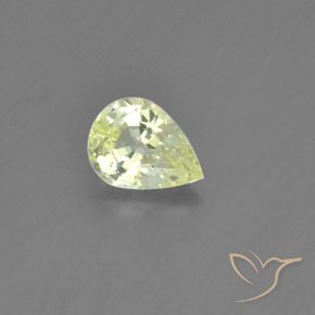 1.27ct 天然 レモンイエロー クリソベリル, 洋梨の形, VVS