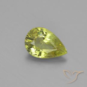 1.13ct 天然 ミディアムイエロー クリソベリル, 洋梨の形, VVS-VS