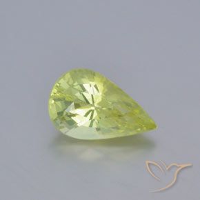 1.10ct 天然 薄いレモンイエロー クリソベリル, 洋梨の形, VVS