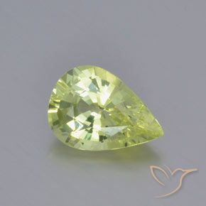 1.27ct 天然 薄いレモンイエロー クリソベリル, 洋梨の形, VVS