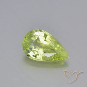 0.99ct 天然 薄いレモンイエロー クリソベリル, 洋梨の形, VVS