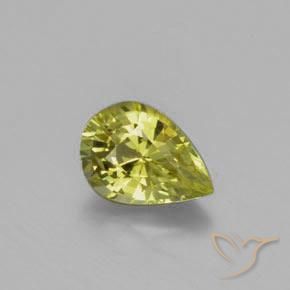 1.02ct 天然 緑ががかったイエロー クリソベリル, 洋梨の形, VVS