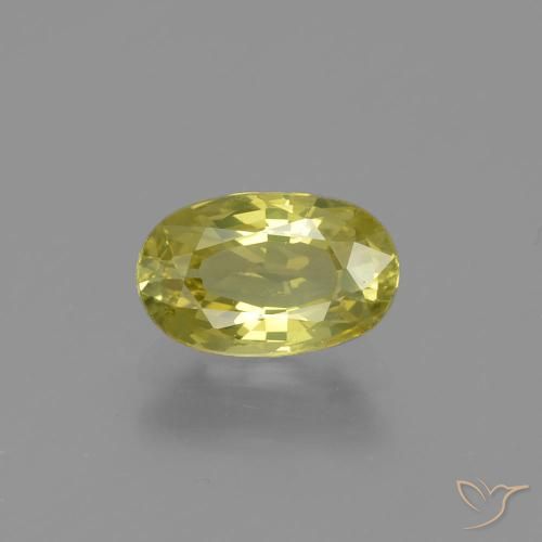 1.15ct 天然 ミディアムイエロー クリソベリル, 楕円形, VVS-VS
