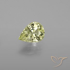 1.28ct 天然 ライトイエロー クリソベリル, 洋梨の形, VVS