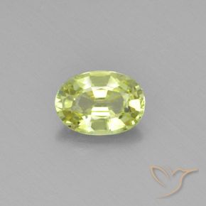 1.00ct 天然 ライトイエロー クリソベリル, 楕円形, VVS