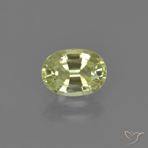 1.01ct 天然 緑ががかったイエロー クリソベリル, 楕円形, VVS