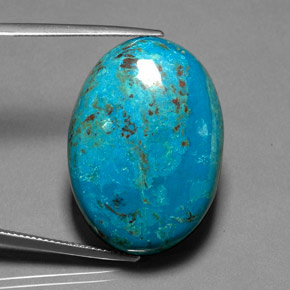 36.15カラットの天然マルチカラークリソコラ（29.6×21 mm・オーバルカット）