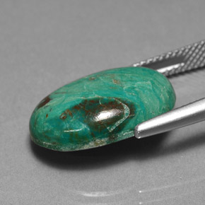 7.78カラットの天然グリーンクリソコラ（18.1×13.2 mm・オーバルカット）