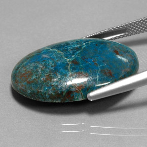16.93カラットの天然マルチカラークリソコラ（25×17.9 mm・オーバルカット）