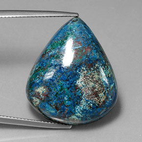 32.81カラットの天然マルチカラークリソコラ、洋梨の形、オペーク