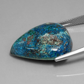 32.81カラットの天然マルチカラークリソコラ、洋梨の形、オペーク