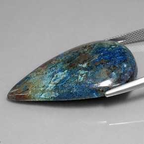 41.46カラットの天然マルチカラークリソコラ、洋梨の形、オペーク