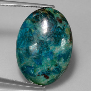 18.82カラットの天然マルチカラークリソコラ（25×18.2 mm・オーバルカット）