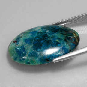 18.82カラットの天然マルチカラークリソコラ（25×18.2 mm・オーバルカット）