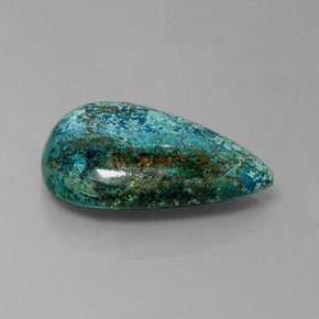 20.31カラットの天然マルチカラークリソコラ（25.2×17.7 mm・洋梨の形）