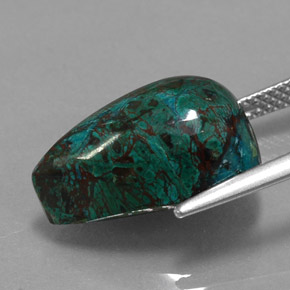 11.95カラットの天然マルチカラークリソコラ（16.4×9.7 mm・ファンシーシェイプ）