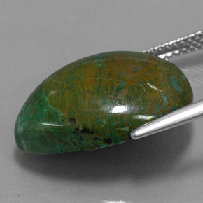 14.38カラットの天然マルチカラークリソコラ（19.4×14.8 mm・洋梨の形）