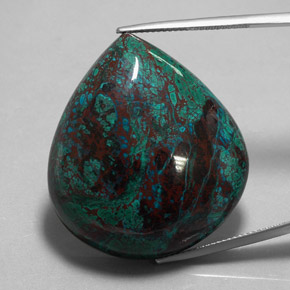 98.92カラットの天然マルチカラークリソコラ（34.2×30.6 mm・洋梨の形）