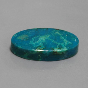 18.59カラットの天然マルチカラークリソコラ（25.7×14.6 mm・オーバルカット）